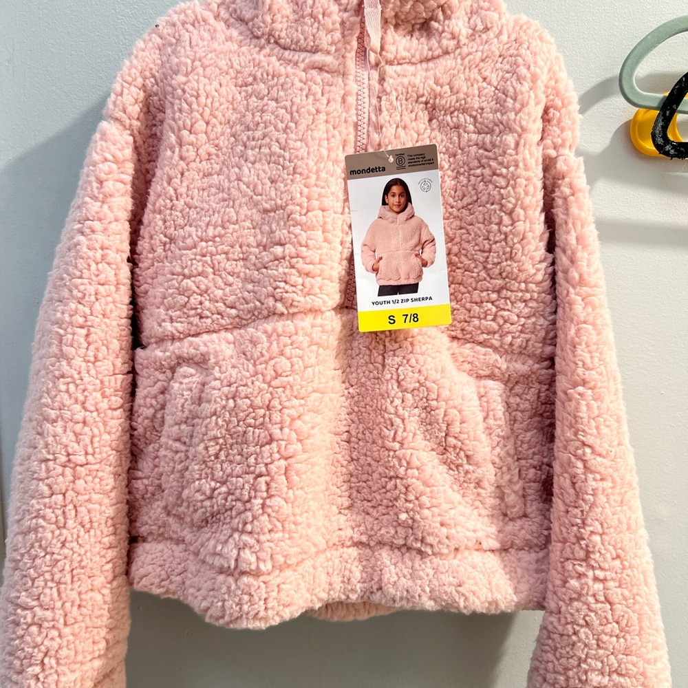 Mondetta Kids Light Pink Sherpa Jacket